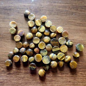 5 Tiger's Eye Stones Smaller In Size and Mixed Sizes Polished And Setting Ready